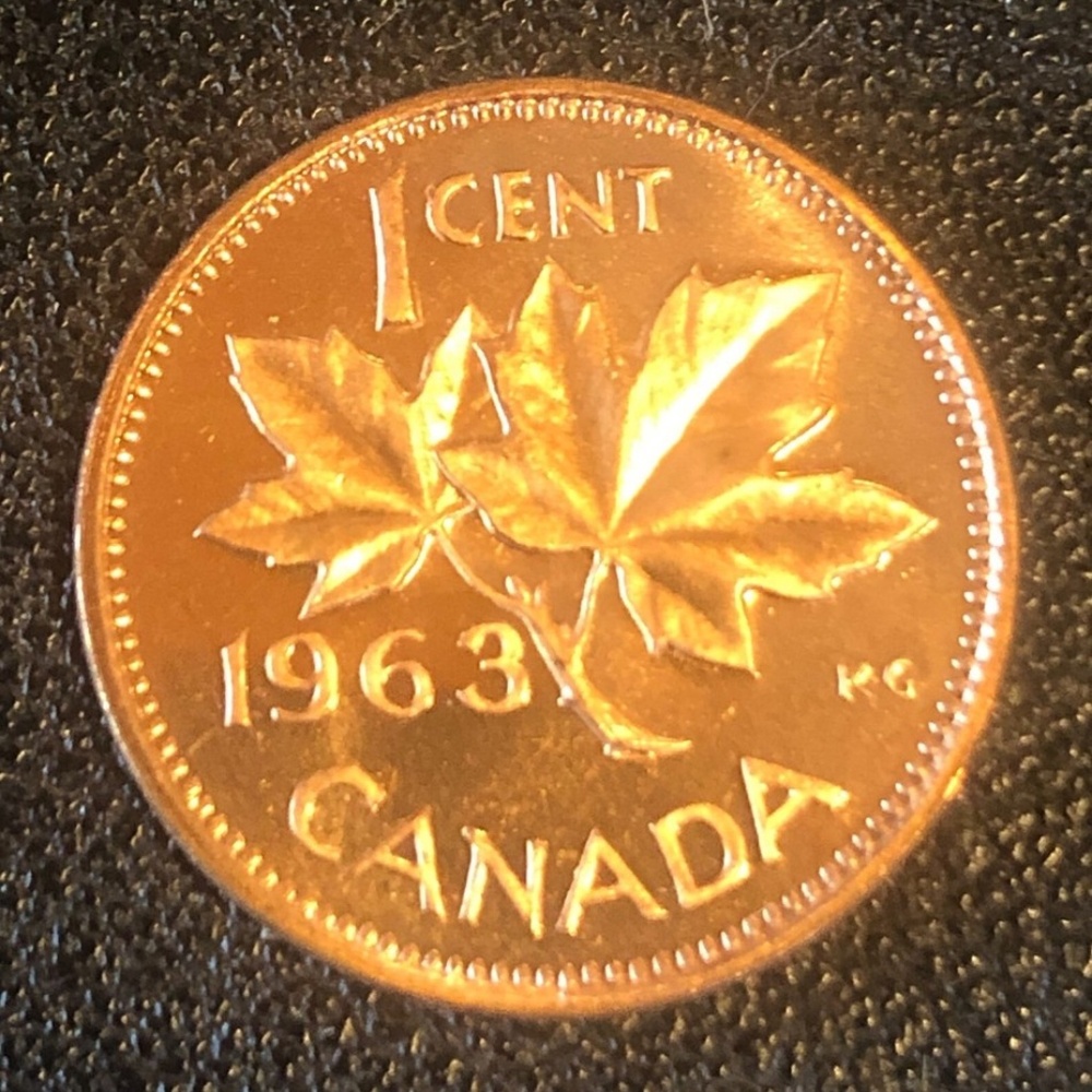 1963 Canadian Cents. 4 Red Uncirculated. Lot Of 4 Coins #205854406173